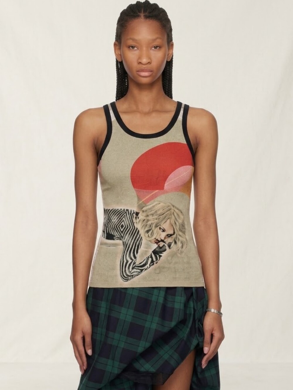 Y2K Custo Barcelona Pop Art Graphic Tank Top - Zebra & Retro